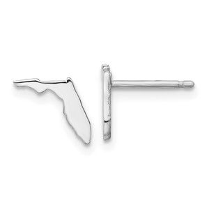 925 Sterling Silver TravelRhodium-plated Florida State Earrings